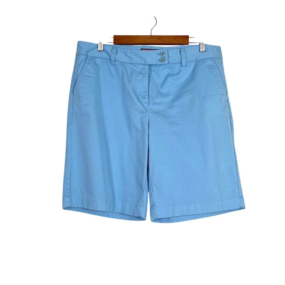 Vineyard Vines Womens Blue 10" Bermuda Shorts Long Modest Size 14 Preppy Coastal